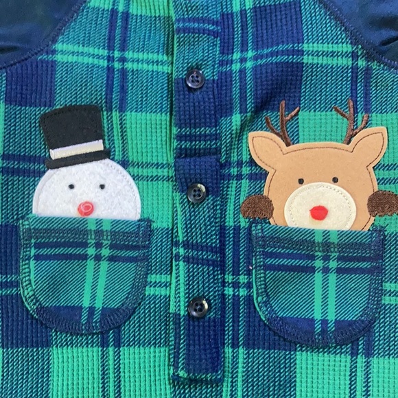 2Piece Set Holiday Outfit & Hat Snowman & Rudolph - Picture 2 of 7